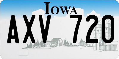 IA license plate AXV720