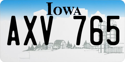 IA license plate AXV765