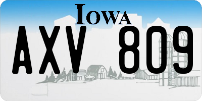 IA license plate AXV809