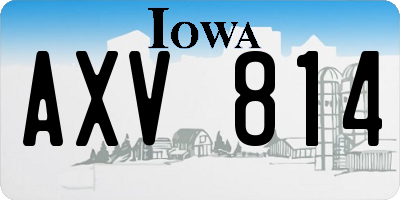 IA license plate AXV814