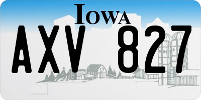 IA license plate AXV827