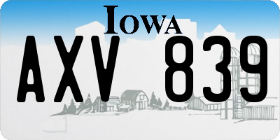 IA license plate AXV839