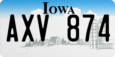 IA license plate AXV874
