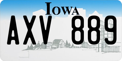 IA license plate AXV889