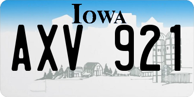 IA license plate AXV921