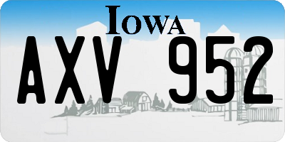 IA license plate AXV952