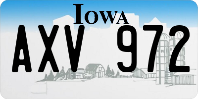 IA license plate AXV972