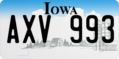 IA license plate AXV993