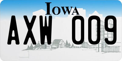 IA license plate AXW009