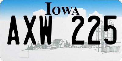 IA license plate AXW225