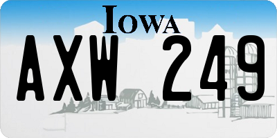 IA license plate AXW249