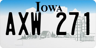 IA license plate AXW271