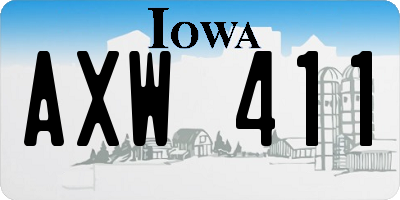 IA license plate AXW411