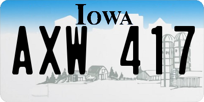 IA license plate AXW417