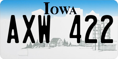 IA license plate AXW422