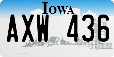 IA license plate AXW436