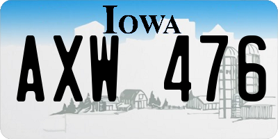 IA license plate AXW476