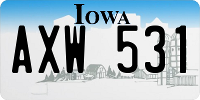 IA license plate AXW531