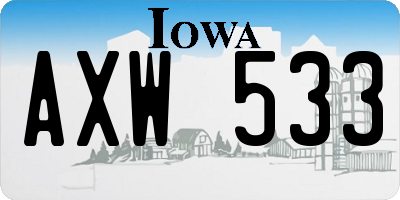 IA license plate AXW533