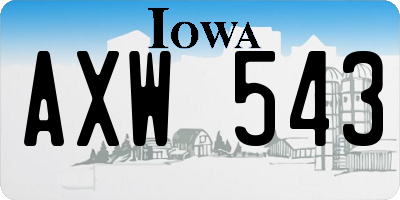 IA license plate AXW543