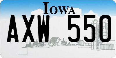 IA license plate AXW550