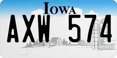 IA license plate AXW574