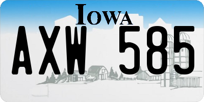 IA license plate AXW585