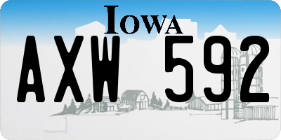 IA license plate AXW592