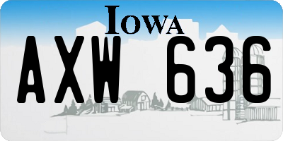 IA license plate AXW636