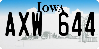 IA license plate AXW644