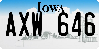 IA license plate AXW646