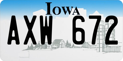 IA license plate AXW672