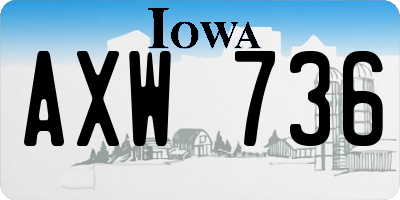 IA license plate AXW736