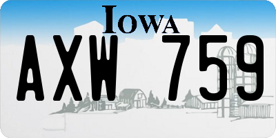 IA license plate AXW759