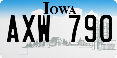 IA license plate AXW790