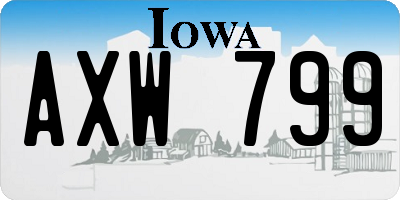IA license plate AXW799
