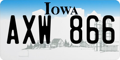 IA license plate AXW866