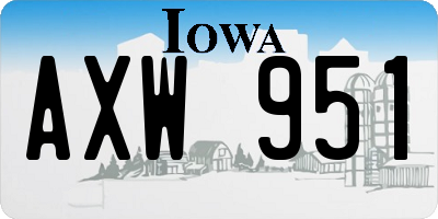 IA license plate AXW951