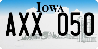 IA license plate AXX050
