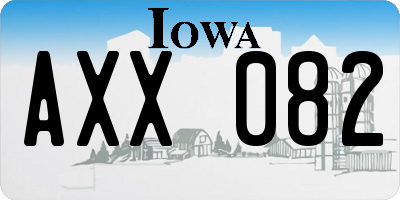 IA license plate AXX082