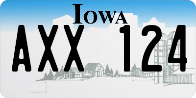 IA license plate AXX124
