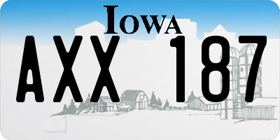 IA license plate AXX187