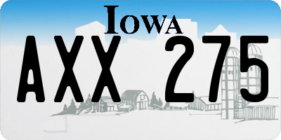 IA license plate AXX275
