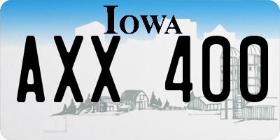 IA license plate AXX400