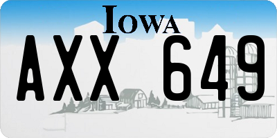 IA license plate AXX649
