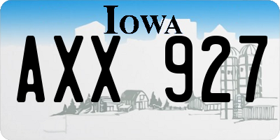 IA license plate AXX927