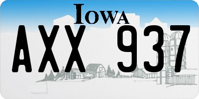 IA license plate AXX937