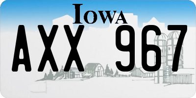IA license plate AXX967