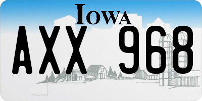 IA license plate AXX968