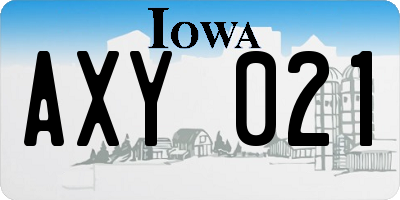IA license plate AXY021